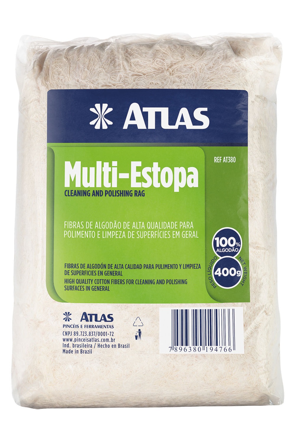 Estopa Multi Algodao 400g At380 Atlas