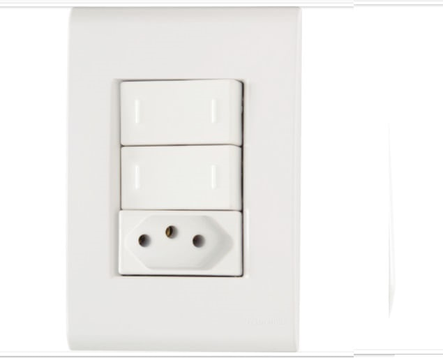 Conjunto 2 Interruptores Paralelos Com 1 Tomada 2P+T 10A/250V -Tramontina Liz