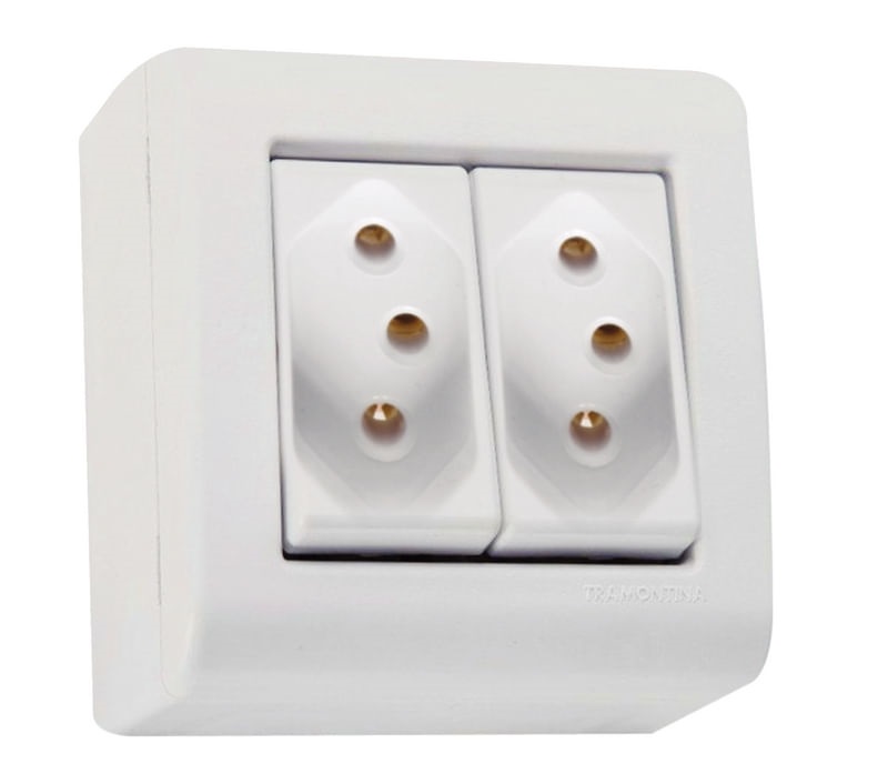 Tomada Dupla 10a Sobrepor Lizflex