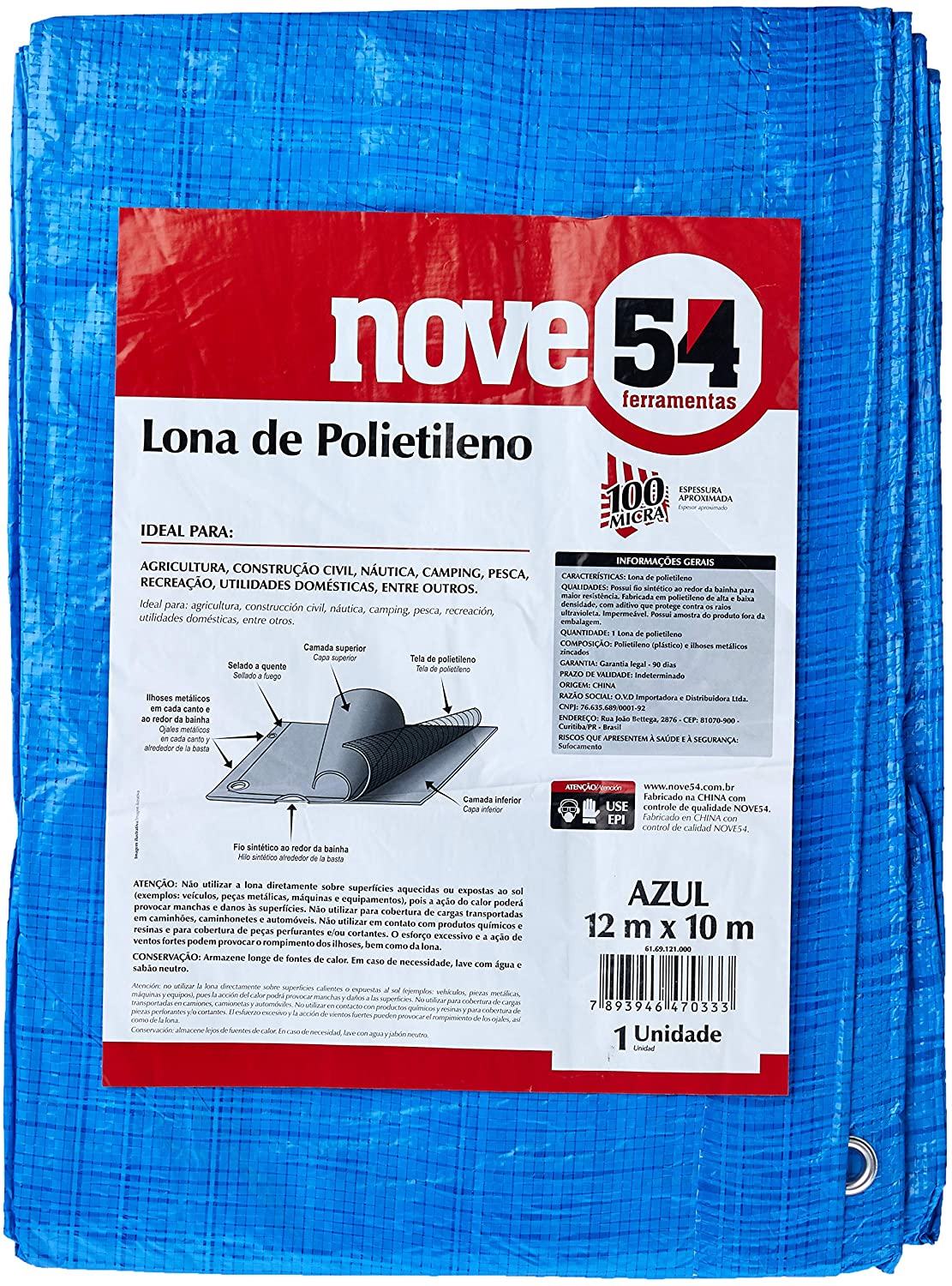 LONA POLIETILENO AZUL 12X10M 954