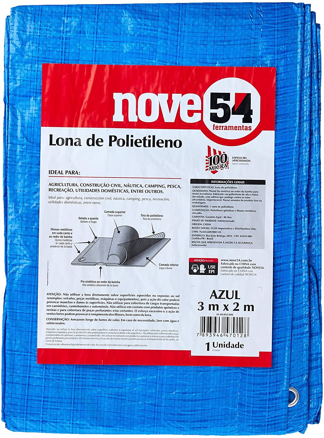 LONA POLIETILENO AZUL 3X2M 954