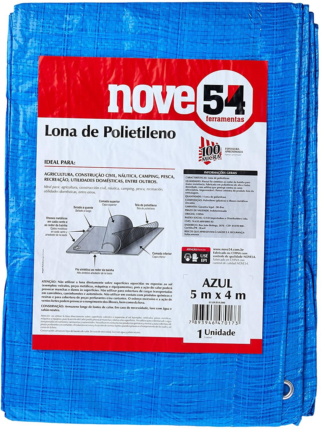 LONA POLIETILENO AZUL 5X4M 954