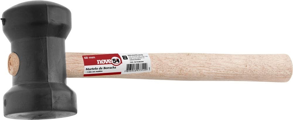 Martelo Borracha 60mm Preto Nove54