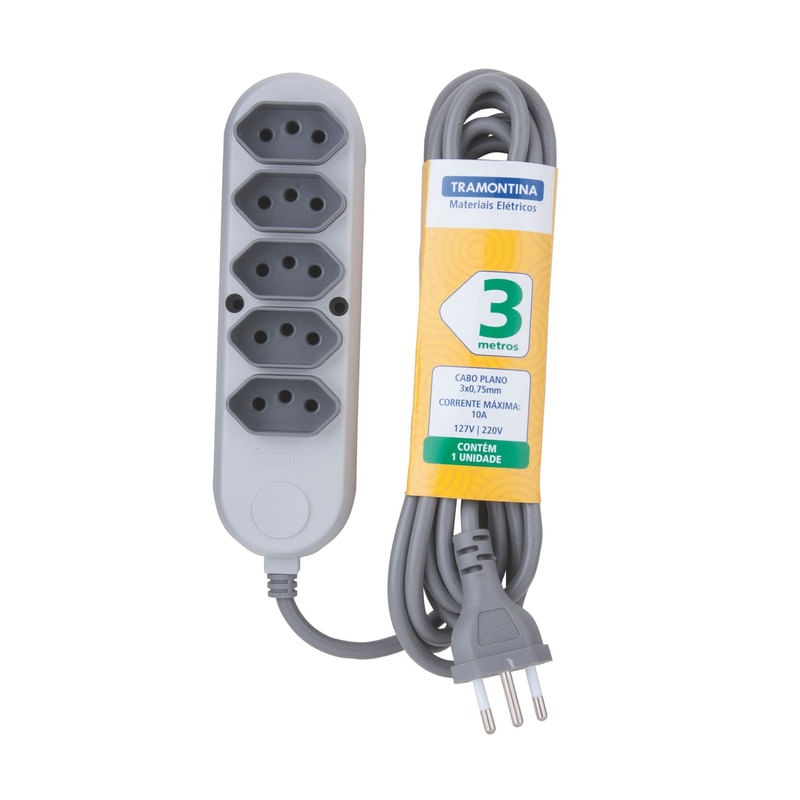 Extensao 5 tom 2p+t 3m Tramontina