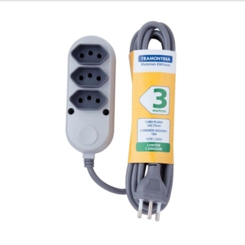 Extensao 3 tom 2p+t 3m Tramontina