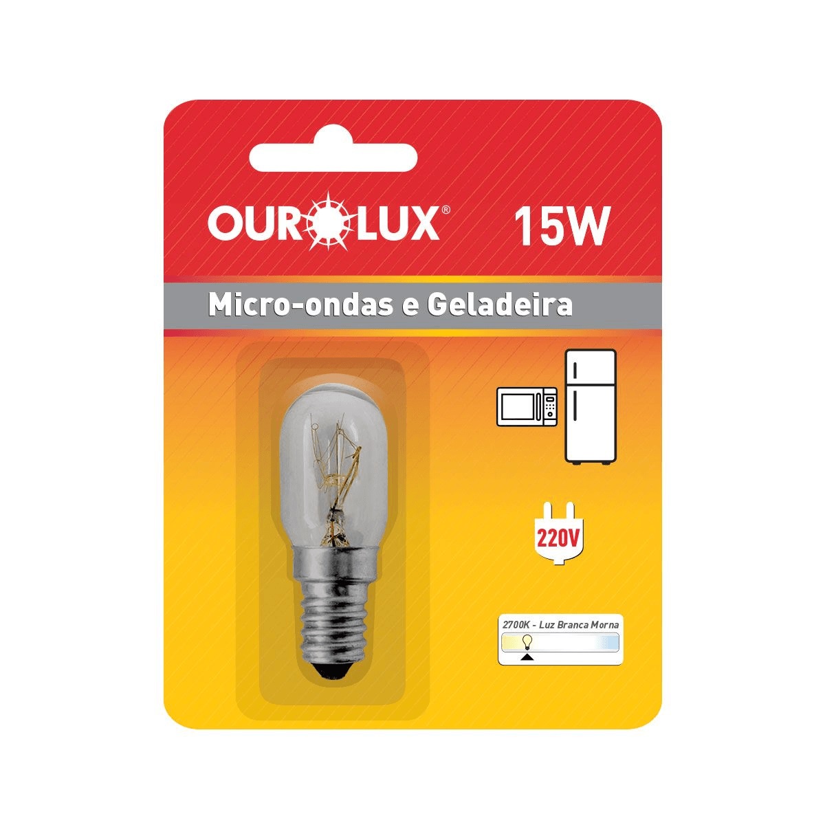 Lampada P/microondas 15w e14 2700k Ourol