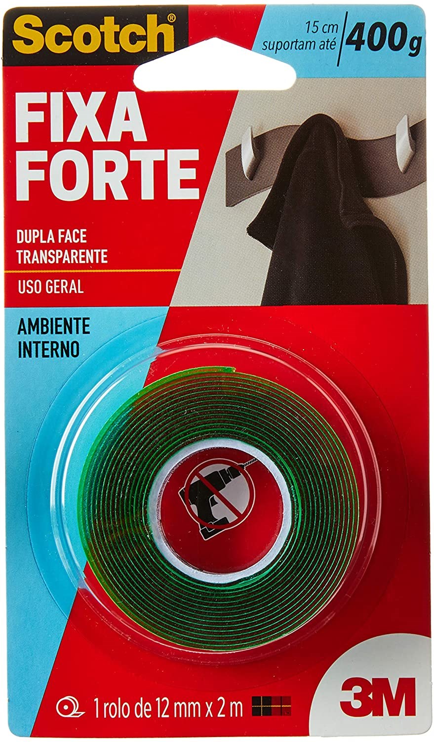 Fita Dupla Face Scotch Transp 12mmx2m 3m