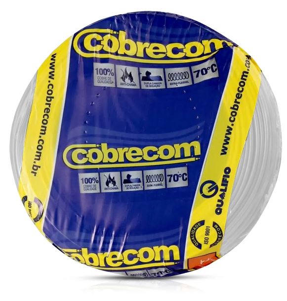 Cabo Flexivel 6,0mm Branco Com 100 Metros - Cobrecom