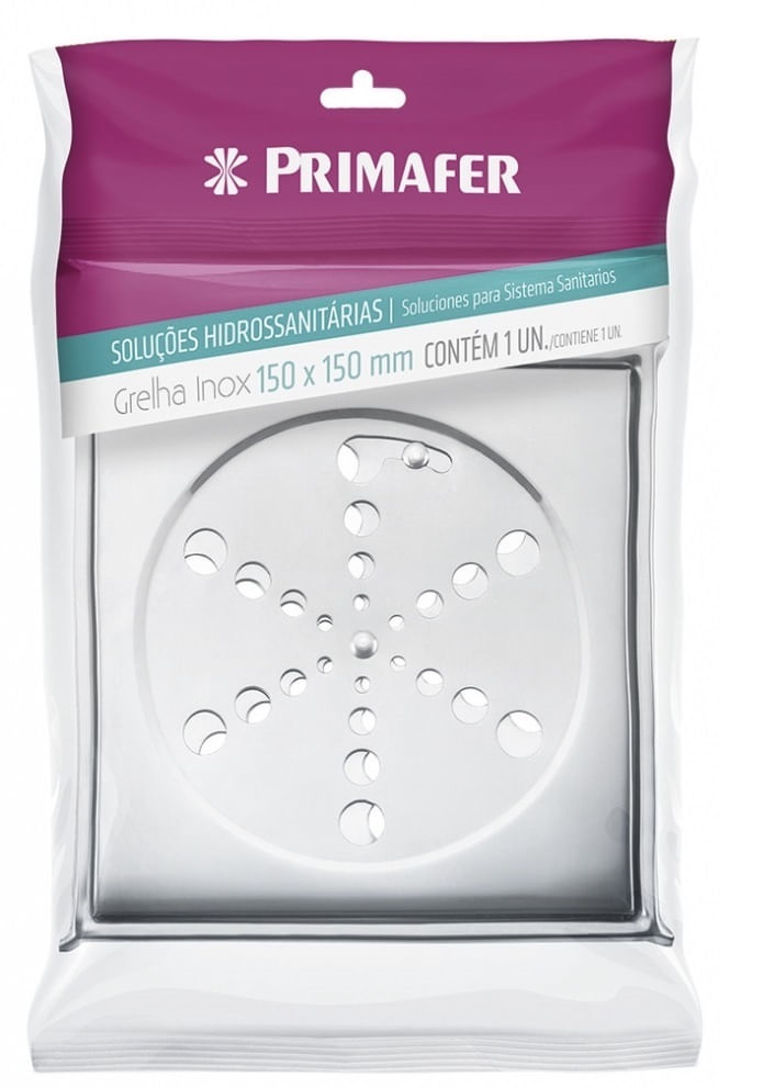 Grelha S/cx Inox 430 15x15cm qd Primafer