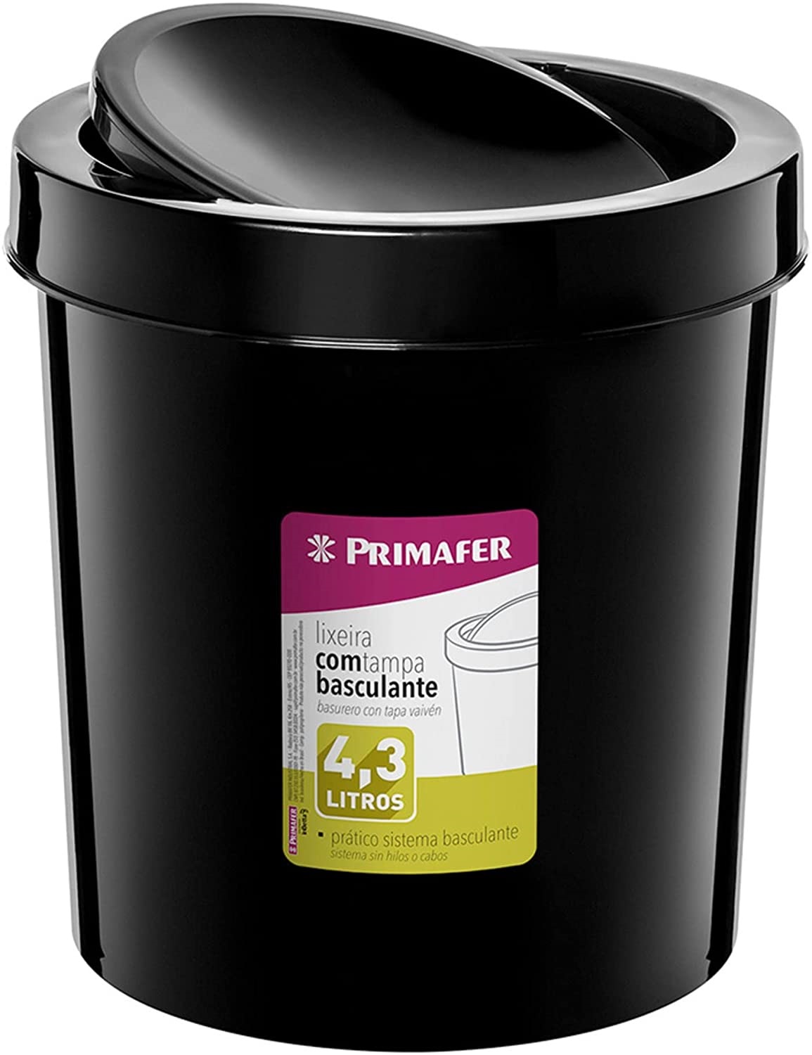 Lixeira Basculante rd 4.3l pt Primafer