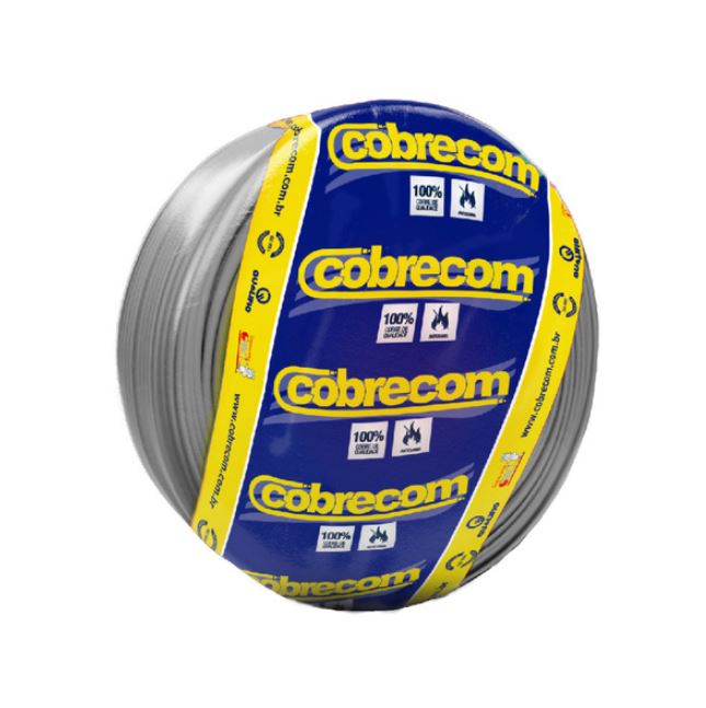 Cabo Atox Flexivel 4,0mm Cinza Com 100 Metros Cobrecom