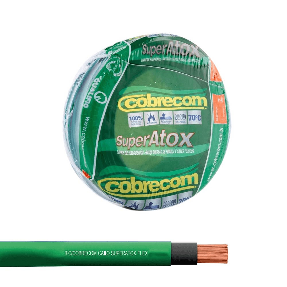 Cabo Atox Flex 6,0mm Verd C/100mt Cobrec