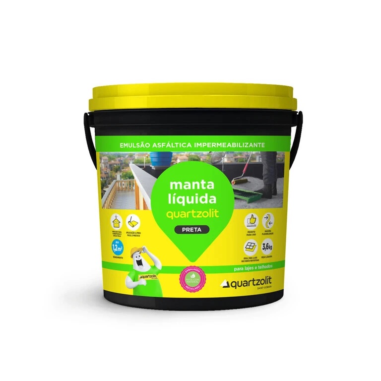 Manta Liquida Preta 3.6kg Quartzolit