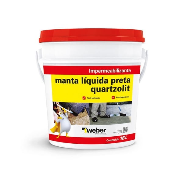 Manta Liquida Preta 18kg Quartzolit