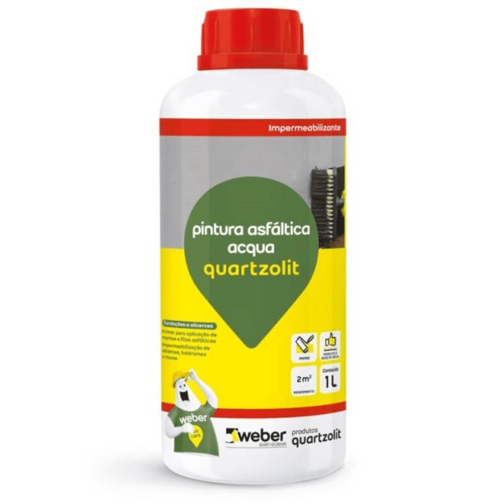 Pintura Asfaltica Acqua 1l Quartzolit