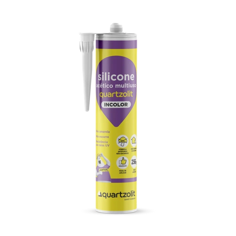 Silicone Acetico Multiuso Incolor 250g Quartzolit