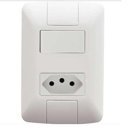 Conjunto 1 Interruptor Simples 6A + 1 Tomada 2P+T 10A 250V - Tramontina