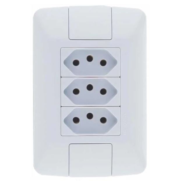 Conjunto 3 Tomada 2P+T 10A 220V Aria - Tramontina