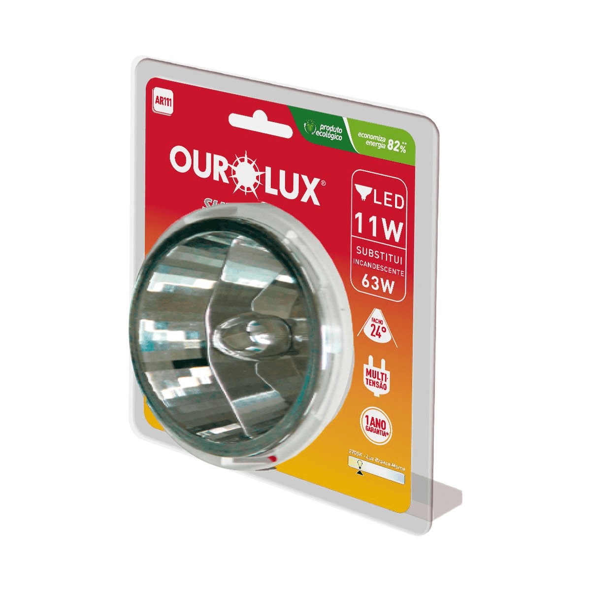Lampada Superled Ar111 11w Amarela Ourol
