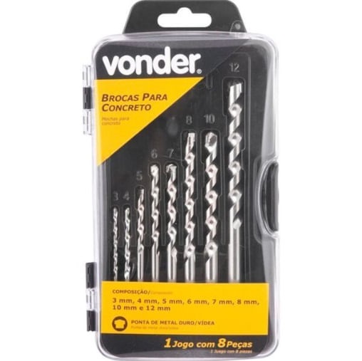 Broca P/concreto 3-12,0mm 8pc Vonder