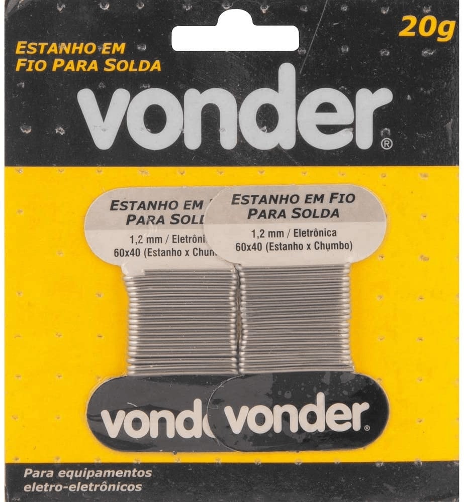 Estanho fio 1,2mm P/solda 20g Vonder