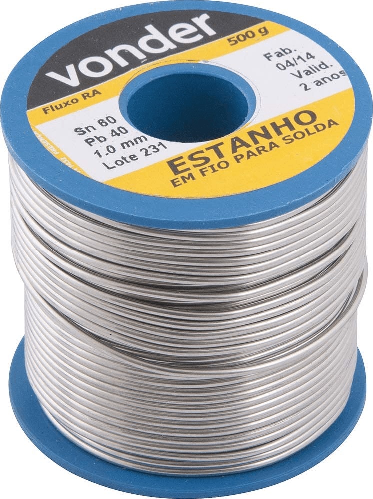 Estanho fio 1,0mm P/solda 500g Vonder