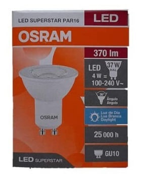 Lampada led Par16 4w 6500k Gu10 Osram