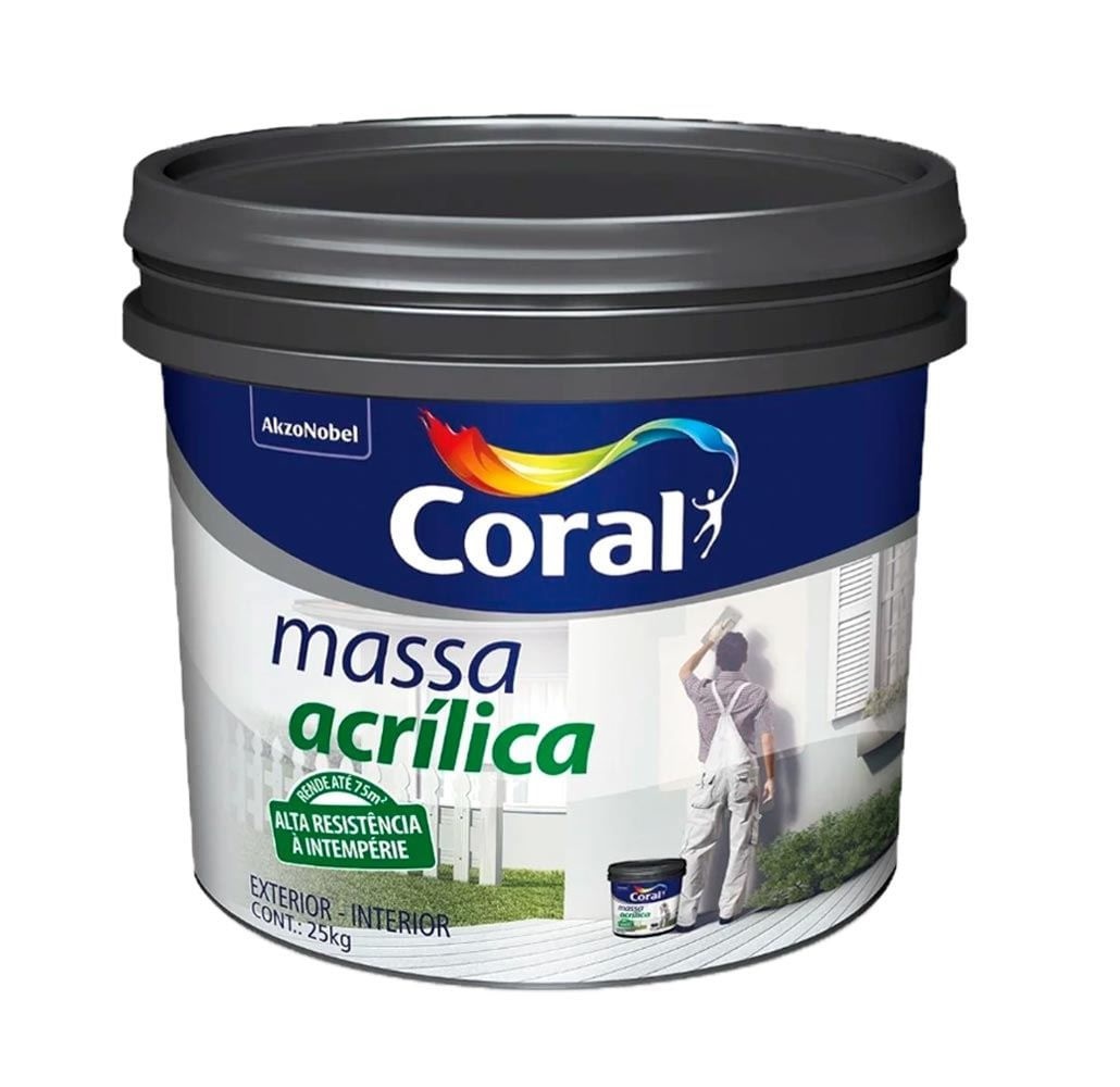 Massa Acrilica Branca 25kg Coral