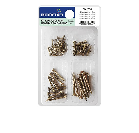 Kit de Parafuso Para agl e mdf Bemfixa