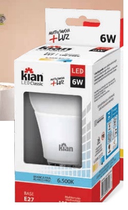 Lampada led 6w Bulbo a60 e27 6500k Kian