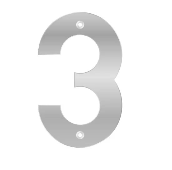 Numero Residencial 3 145mm Prata Bemfixa