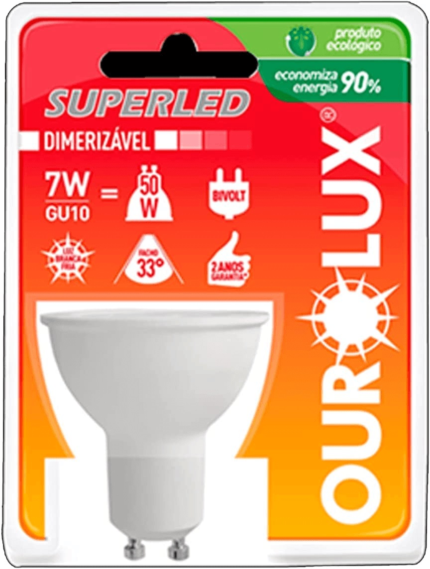 Lampada Superled 7w Gu10 6500k Ourolux