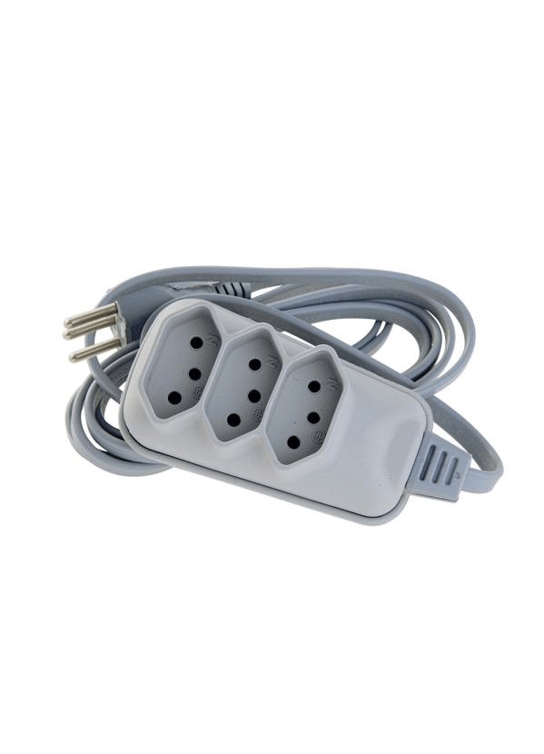 Extensao Tripla 5m Cinza f.c