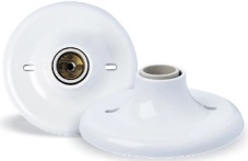 Plafon C/soquete de Porcelana Branco f.c