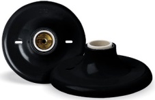 Plafon C/soquete de Porcelana Preto f.c