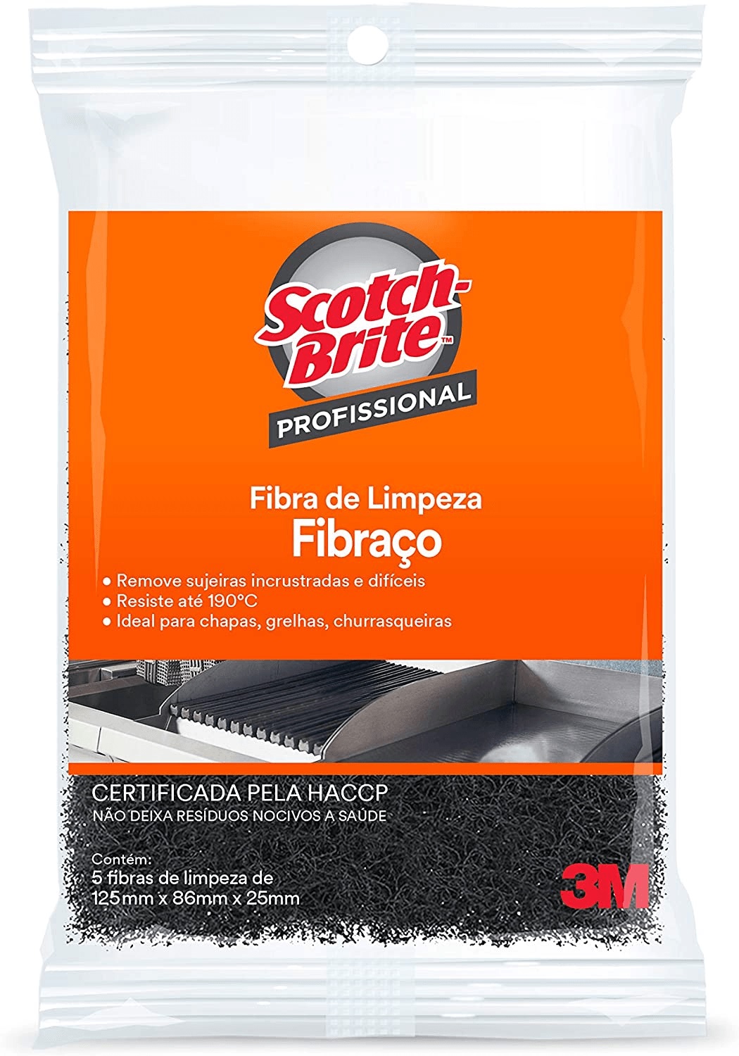 FIBRACO ABRAS LIMP PESADO 87X125 C/5 3M