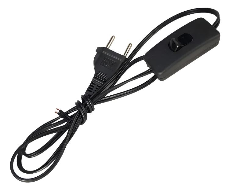 Cordão com Interruptor Meio Fio 1,20 Metro Preto - Interneed