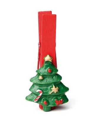 Prendedor de Madeira Com Enfeite Vermelho - Cromus