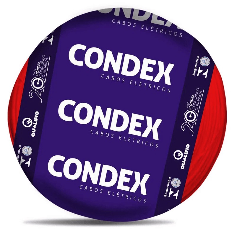 Cabo Flex 4,0mm Vermelho C/100mt Condex