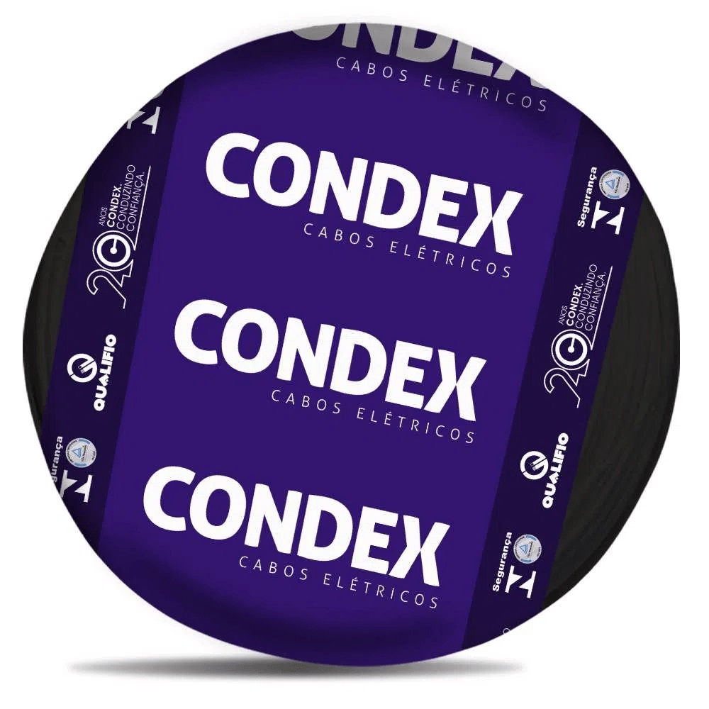 Cabo Flex 4,0mm Preto C/100mt Condex