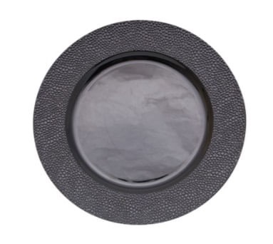 Sousplat Trabalhado Preto 33cm - Cromus