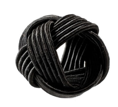 Jogo De Argola Nó Preto Porta Guardanapo Com 4 Peças - Cromus