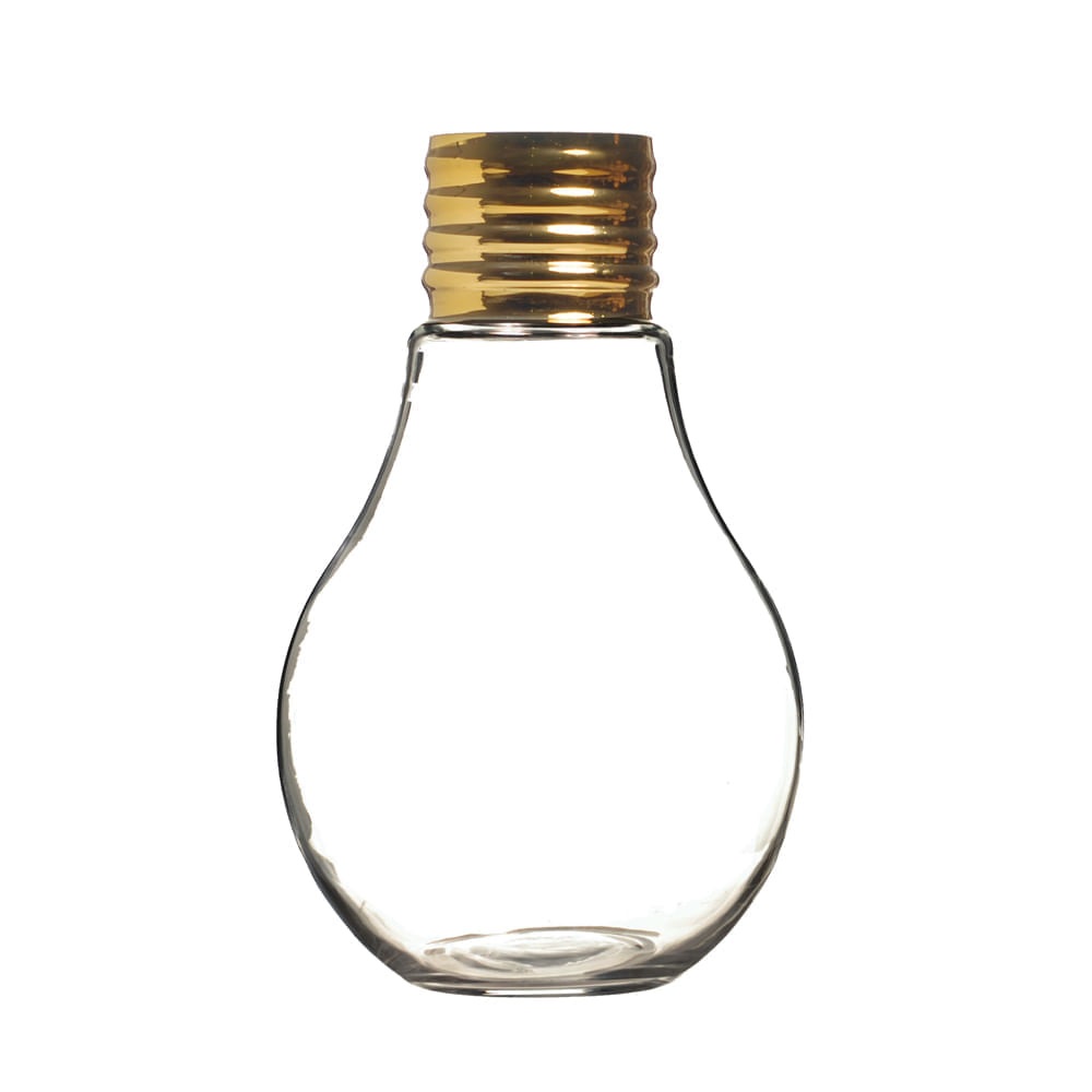 Vaso Lampada Com Abertura Ouro 35cm - Cromus