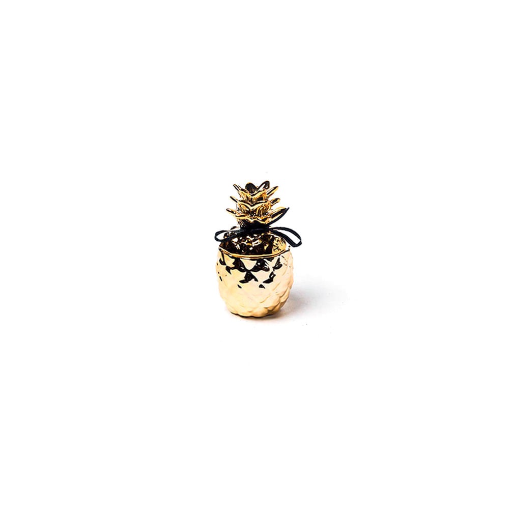 Vela Pote Abacaxi Aroma Vanilha Ouro - Cromus
