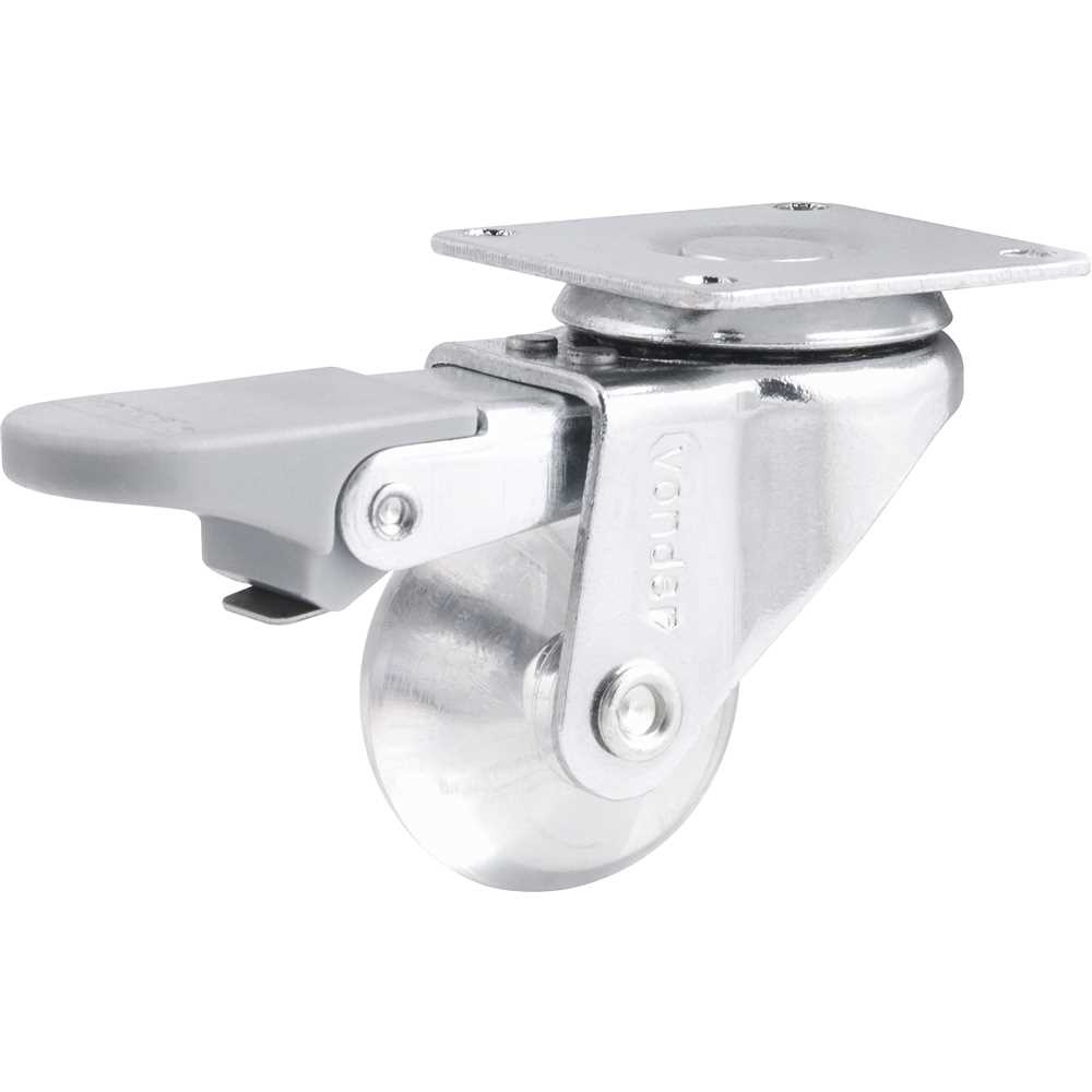 Rodízio Giratório Leve 1.3/8” Transparente Com Freio Vonder