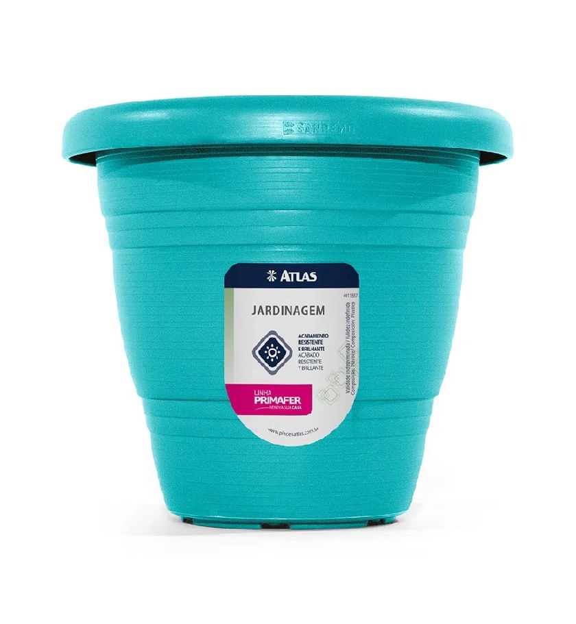 Vaso Jardim Plast 17cm Azul Atlas
