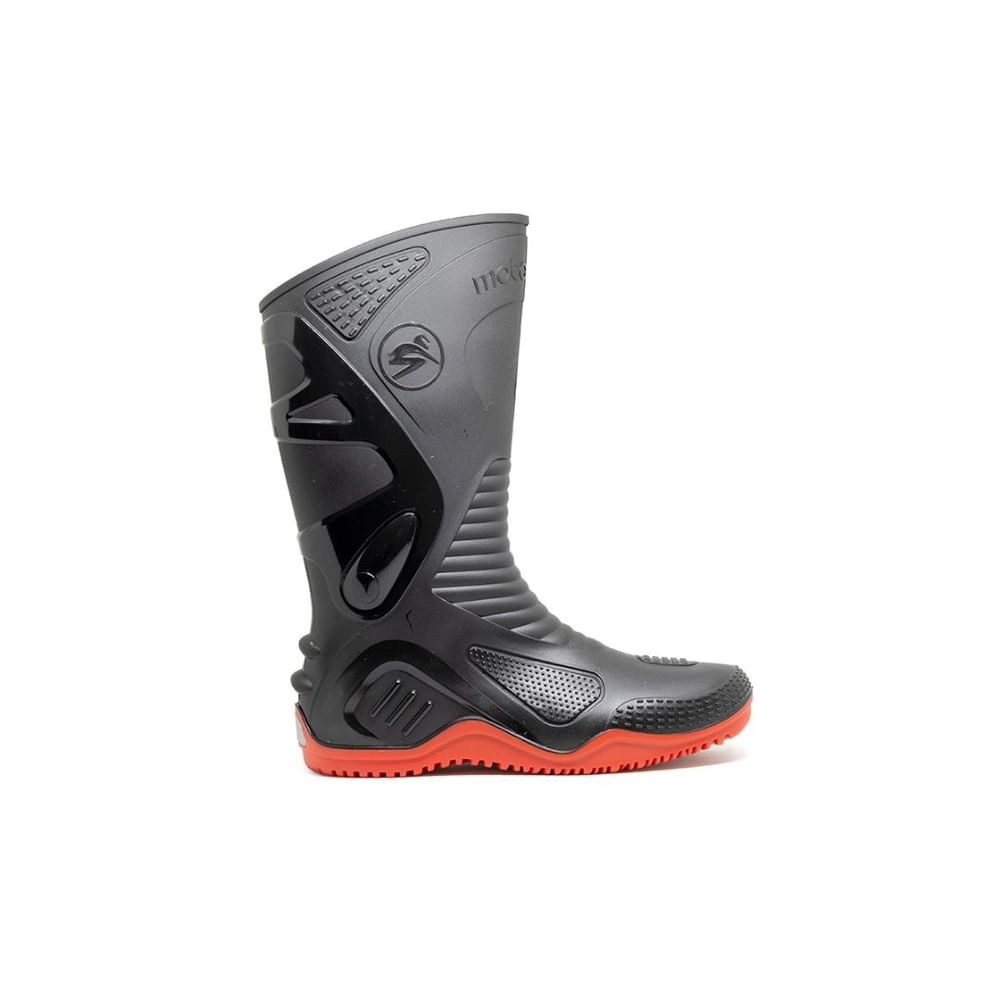 Bota Pvc Motofase Com Forro Preto e Vermelho N°40 Bsb
