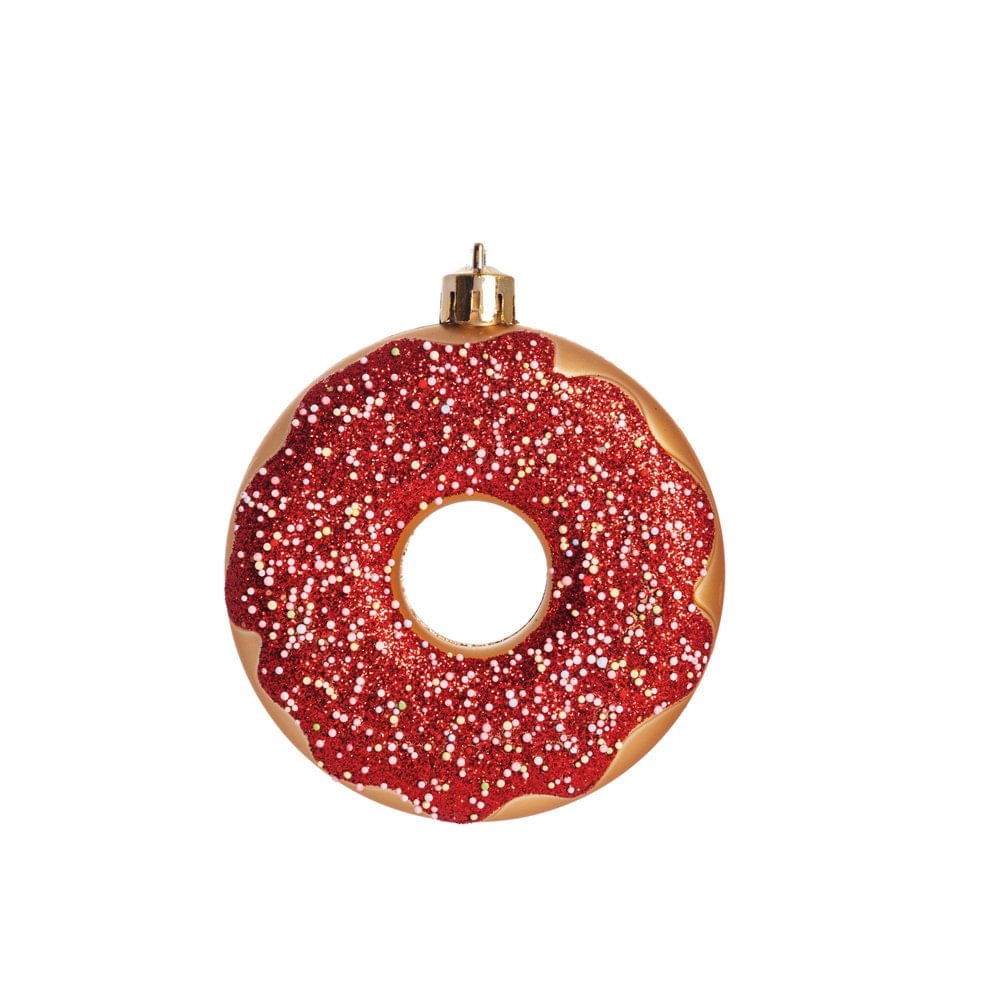 Enfeite para Pendurar Donut Vermelho 3 Un - Cromus