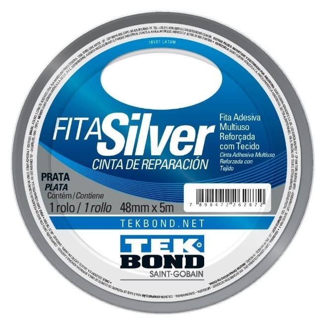 Fita Silver Prata 48mmx5m Tekbond