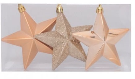 Enfeite Para Pendurar Estrela Cha 10cm 3Un -  Cromus